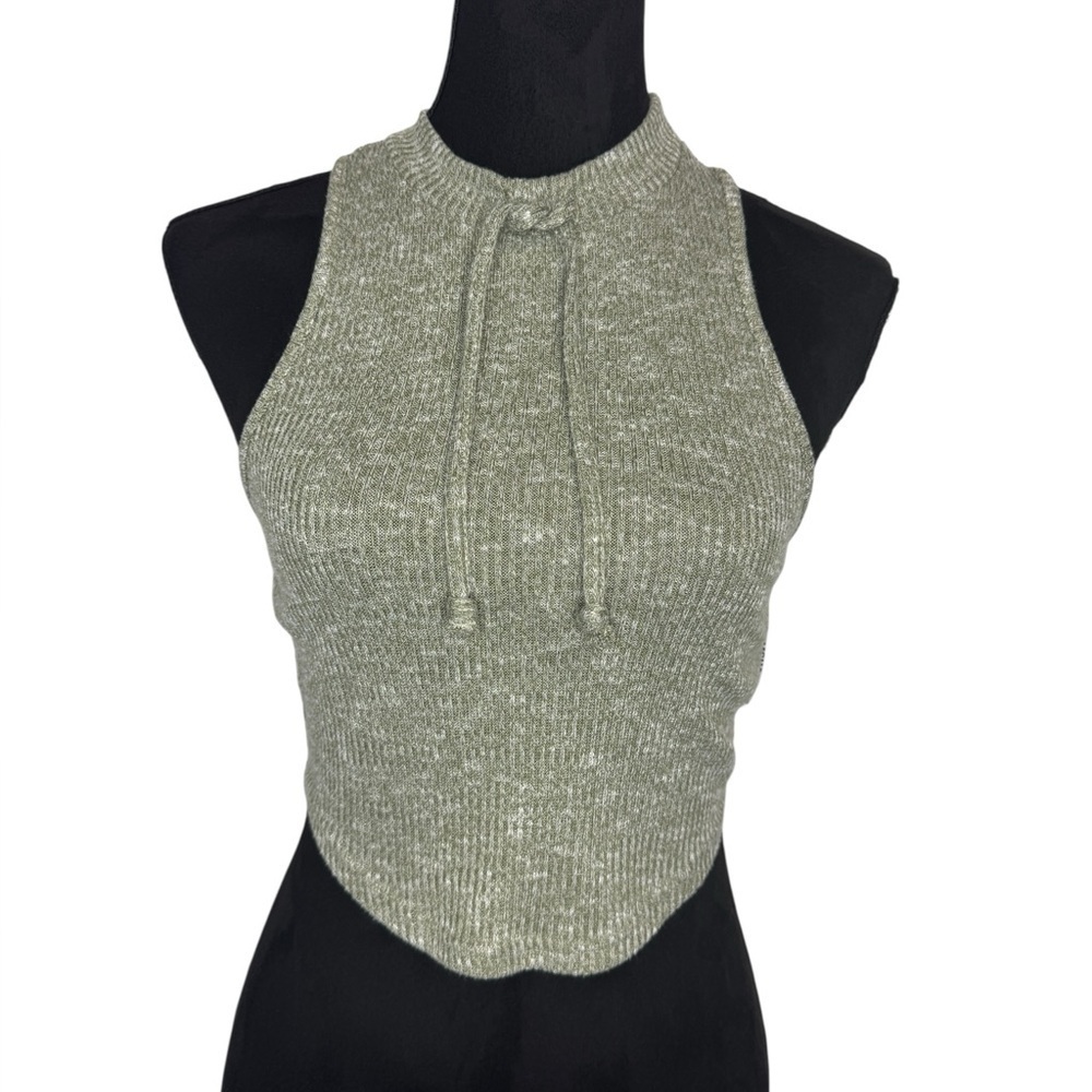 Gymshark Slounge Ribbed Crop Top Olive